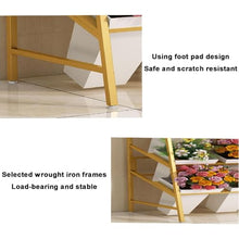 Ligedamai Metal Flower Display Stand with Buckets, 4 Tiered Stepped Storage Rack with Wheels for Outdoor Plant and Pot Organization(A,4 Layers)