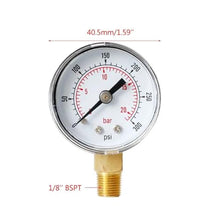 Dial Type Barometer Dial Type Pressure Gauge Bottom Mount 15/30/60/100/160 /200/300 PSI & Bar Useful(0-15psi)