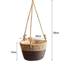Hanging Planter Basket Indoor Plant Hanging Storage Baskets Hand Knitting Woven Flower Pot Rattan Patio Garden Decoration