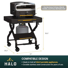 HALO Outdoor Countertop Cart | Prep Station or Griddle/Oven Cooking Surface | Collapsible, Portable, Tool Hooks and Propane Storage | HO-1006-XNA