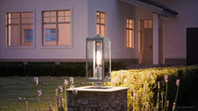 Urban Ambiance Luxury Modern Farmhouse Outdoor Post/Pier Light, Large Size: 20.5" H x 7" W, with Industrial Style Elements, Stainless Steel Finish, UQL1363, Quincy Collection