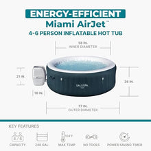 Bestway SaluSpa Miami Energy-Efficient 4-6 Person Inflatable Hot Tub