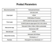 BWTFNNRAT Integrated Wind Speed and Direction Sensor 0-5V 0-10V 4-20MA RS485Modbus(0-10v Output,Model 2)