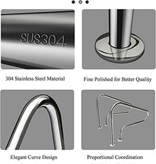 BSNANCA Pool Handrails 31.5x31.5 inches 304 Stainless Steel Handrail Pool Railing 304 Stainless Steel Safety Products for Inground Pool, 2 Packs (1mm) ()