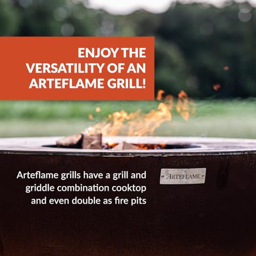 ARTEFLAME Charcoal BBQ Grill, Griddle, and Fire Pit Dark Gray