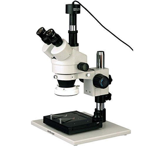 AmScope Digital Trinocular Stereo Zoom Microscope 3.5X-90X White