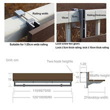 Adjustable Folding Outdoor Hanging Balcony Bar Table for Railings Wall Mounted Patio Garden Side Table Lifting Desk 60X27cm/23.6X10.6In,120x27cm/47.24x10.6in