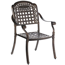 Gardenised Bronze Indoor and Outdoor Dining Set with 6 Chairs and 1 Table, Bistro Patio Cast Aluminum