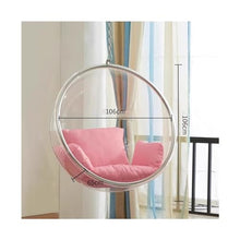 XJOYSL7921 Rattan Chair Hanging Chair Indoor Glass Ball Transparent Bubble Chair Hanging Basket Balcony Outdoor Swing Modern Accent Chair for Living Room