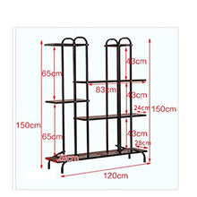 MIIKHI Plant Stands,Flower Shelf Wrought Iron Multi Layer Floor Standing Balcony Shelf Indoor Green Radish Fleshy Flower Shelfnishings/Black/a