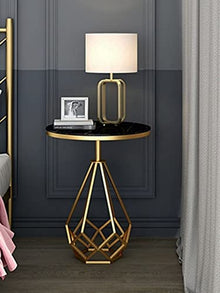 HASMI Living Room Table Side Table Sofa Simple Living Room Household Small Tea Table Side Cabinet Coffee Table Outdoor Side Table (Color : Black)