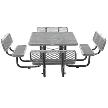 Global Industrial 46" Square Picnic Table with Backrests, Expanded Metal
