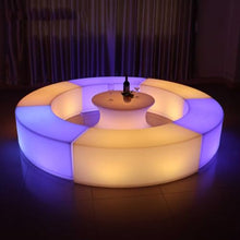 LED Illuminated Garden Bench, Outdoor Curved Benches ,Park Leisure Bench, Patio Porch Chair Furniture ,For Garden, Park, Porch, Yard, Deck, Store, Bar ( Color : 4pc , Size : 120*40*40cm/47*15.7*15.7in
