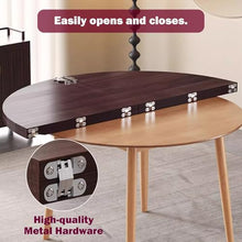 Blazea Round Table Extender Solid Wood Board, Large Foldable Table Top Only, 47 51 55 59 63 70 in Diameter Dining Room Table Top Without Legs(Walnut Wood,160 cm (63 inch))