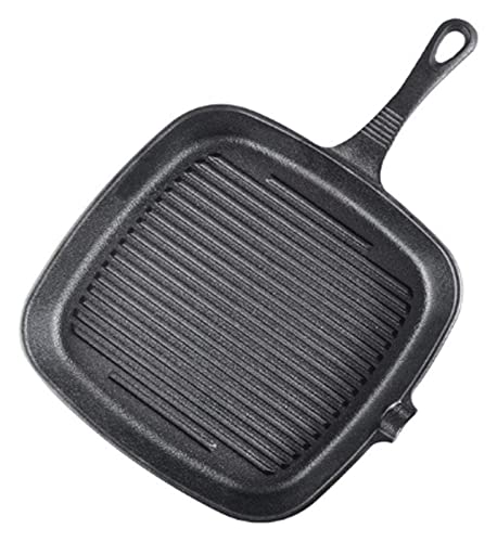 ntumLeap Wok Cast Iron Steak Skillet Grill Nonstick Steak Frying Garden Wok Induction Cooker for Gas Stoves and Vision