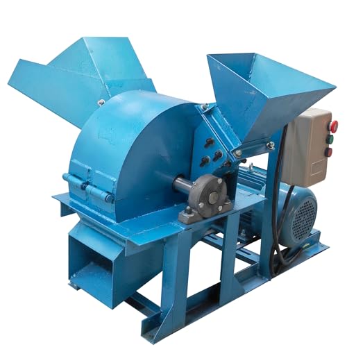 HQHAOTWU Wood Chipper Branch Crusher Sawdust Mulcher Double Hoppers Heavy Duty Chipper Shredder for Wood Branch Leaves Halm Straw 220V Single-Phase