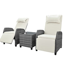 Miscoos 3-Piece Sofa Set with Coffee Table Outdoor Patio Furniture Off White