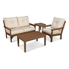 POLYWOOD® Vineyard Deep Seating Set, Black/Granite