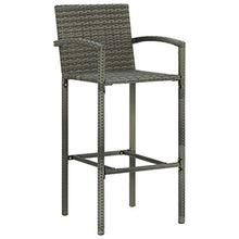 YITHOPI Garden Furniture Set,Patio Table and Chairs,Bar Stools Set,Solid Acacia Wood Tabletop,Bar Height Patio Table & Chairs Set Furniture Patio All Weather,3 Piece Garden Bar Set Gray