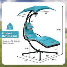 TEOYETTSF Suspension Bent Steel Chair Recliner Swing Removable Canopy and Overhead Light