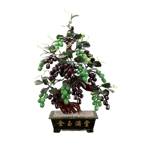 YXIANG56Q Fake Plants Artificial Bonsai Tree Jade Grape Office Desk Home Room Decor Bonsai Tree(Green)