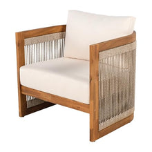 Christopher Knight Home Dora Set of 2 Patio Club Chair with Cushions, Acacia Wood Lounge Chair Outdoor, Woven Accents, Curved Design Side Chair for Balcony Backyard Garden Poolside, Beige + Teak