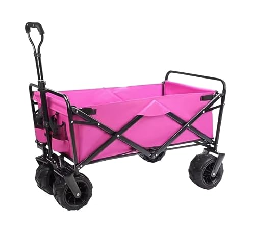 MIIKHI Camping Trolley Cart Portable Folding Garden Trolley Cart Heavy Duty Wagon Shopping Cart for Outdoor Camping Pull Truck with 4 Wheels Transport Outdoor (A)