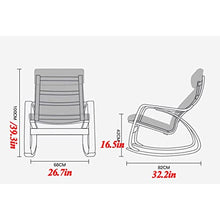 NABEIM Living Room Chairs with Arms, Rocking Chair Recliner Sofa, Wooden Frame Chaise Lounge Upholstered Mid Century Modern Chair with Headrest Single Leisure Chair for Balcony Yard (Color : White)