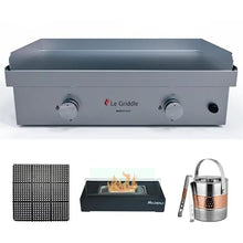 AMS Fireplace Le Griddle,2 Burner Outdoor 304 Stainless Steel Griddle 30inch ,(Liquid Propane,Two Burner Griddle) 18,000 BTU's Tasty Cooking-Outdoor Clothing Cover Included.Made in France (GFE75)