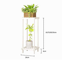 MIIKHI Plant Stand Flower Stand with 2 Tier Wooden Free Standing Plant Stand Indoor and Outdoor Flower Display Rack,2 Colors,4 Sizes (White 70cm)