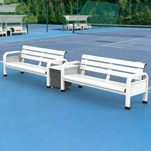 JOSOGO All-Aluminum Weatherproof Outdoor Bench, Heavy Duty No-Rust Aluminum Frame, Non-Slip Foot Caps, for Sports Courts, Patios and Community Areas(Style9)