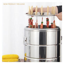 barrel smoker Smokeless Barbecue Hanging Grill With 28 Skewers Stainless Steel Charcoal BBQ Stove Charcoal Braised Grill Barrel Large Capacity Portable 360° All Round Roasting Oven (Size : 42cm*39cm