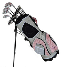 Sephlin Signature Women's 13-Piece Right Hand Golf Club Set with Bag Gray/Pink/Silver