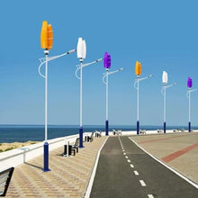 3KW Wind Turbine Generator Kit 12V 24V 48V Free Energy Windmill Vertical Axis Wind Turbine + 2 *100W Photovoltaic Panels Breeze Start Wind And Solar Hybrid Power Generation System(Purple,24V)