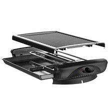 OISNGWNG Electric Indoor Grill & Searing with BBQ Barbecue Oven Roasting Pan Temperature Control for Indoor/Outdoor Camp, 1200W、black