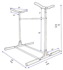 SPAREHAND Freestanding Triple Storage Rack for 3 Kayaks or SUPs Gray