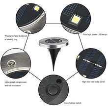 BAZIGA Solar Garden Lights Outdoor,Ground Solar Lights IP65 Waterproof 4 LED 100LM Floor Lamp Light Stainless Steel Solar Lamp for Stairway, Landscape Roads Pathway,14pcs
