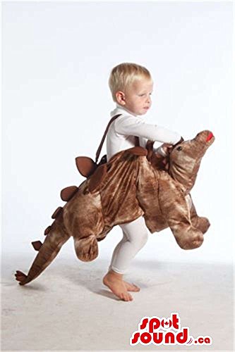 SPOTSOUND Cute Brown Dinosaur Plush Children Size Costume Boys