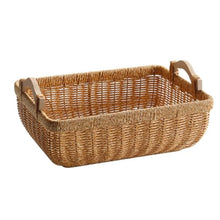 AFPSDLFJDLS Picnic Basket with Handle Camping Willow Weaving Storage Hamper Outdoor Fruit Holder