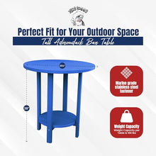 Phat Tommy Round Bar Height Patio Table - Outdoor Bar Table - Balcony Height Patio Furniture for Your Deck - Poly Outdoor Furniture, Blue