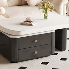 DINBOZ26X Living Room Table Modern Luxury Expandable Solid Wood Coffee Table for Living Room, Compact Design, High-End Multifunctional Furniture Outdoor Side Table