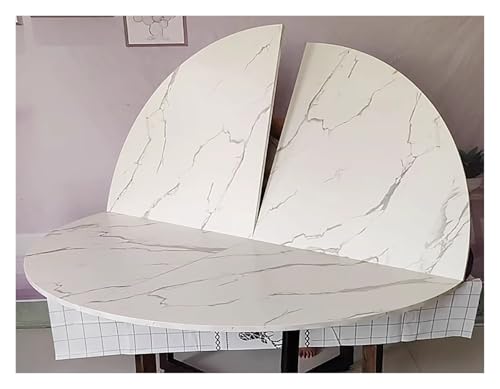 ZDJZMGZ Adjustable Round Table Top Extender 4-6.5ft, Foldable & Collapsible White Banquet Table Board for BBQ, Garden, Deck, Garage - 4.9ft Diameter, Temporary Event Solution