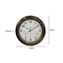 BTZHY Wall Clock,Large Waterproof Outdoor Clock Garden Vintage Silent Outdoor with Thermometer and Hygrometer Combo 18 inch Outdoor Clocks Metal Outside Clocks