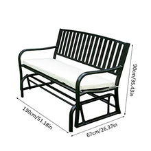 HIHELO Outdoor Wrought Iron Double Rocking Chair Outdoor Balcony Courtyard Creative Two People Rocking Bed Chair Garden Leisure Chair Park Chair Outdoor Bench (Color : B)