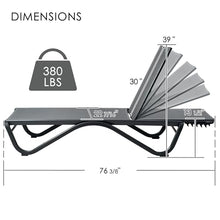 Kozyard Outdoor Chaise Lounge Chair, All Aluminum Frame and Textilene Fabric, Fully Flat Adjustable Reclining Patio Lounger for Pool Sun Shelf, Tanning Ledge, Sunbathing & Backyard (Gray, 2Chairs)