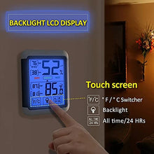 YWMLFZ Digital Weather Station Hygrometer Indoor Thermometer with Touchscreen and Backlight Humidity Thermometer