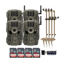 Stealth Cam 36MP Fusion Max Cellular Trail Camera 2-Pack with Mounting Post, Memory Card & Card Reader Bundle