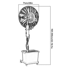 HUXUZYDY Outdoor Misting Pedestal Fan with 45L Large Capacity Tank, Mist Spray Kit, Oscillation Feature, Hight Adjustable Cooling Fan for Outside Patio,71cm/28in,71cm/28in