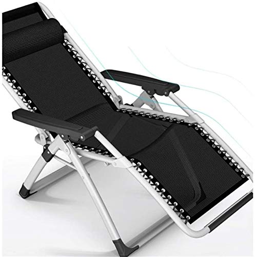 Lightweight Zero Gravity Patio Chairs Reclining Garden Outdoors Sun Lounger Folding Office Recliner with Cushions (Color : Without Cushions) (Color : with Cushions) (Without Cushions)