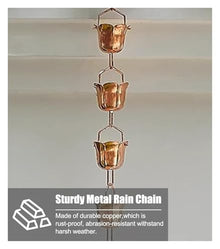 XHsghSEG rain Chain, Copper Flower Design Gutter Downspout Alternative for Garden Balcony Yard Multiple Sizes(4 m (13ft))